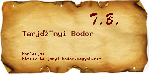 Tarjányi Bodor névjegykártya